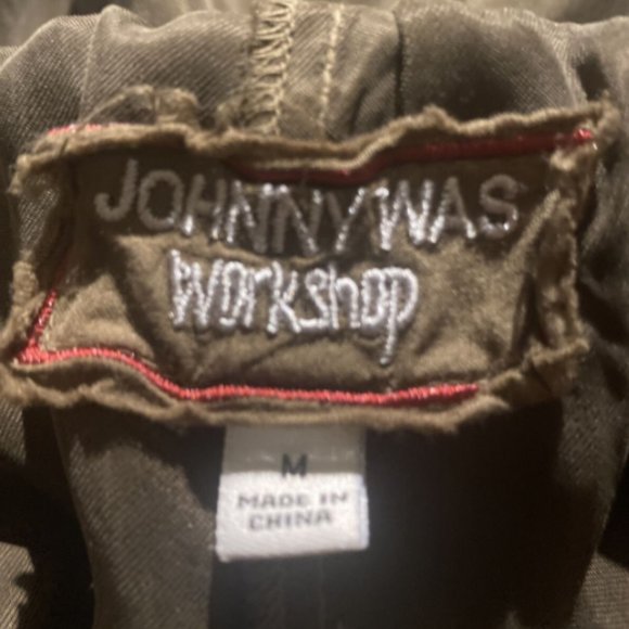 Johnny Was Khaki Green Jogger Pants Cropped Ankle Floral Embroidery Sz Medium - Picture 7 of 7